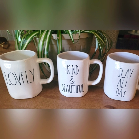 Rae Dunn Other - Rae Dunn Mugs Set of 3 LOVELY KIND BEAUTIFUL SLAY ALL DAY Additional Pos…